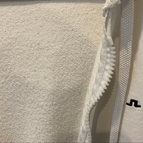 J. Lindeberg White Distressed Zip Up Hoodie Size M - Picture 7 of 10